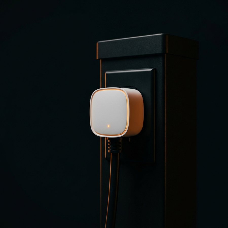 Illustration of a smart energy meter plug
